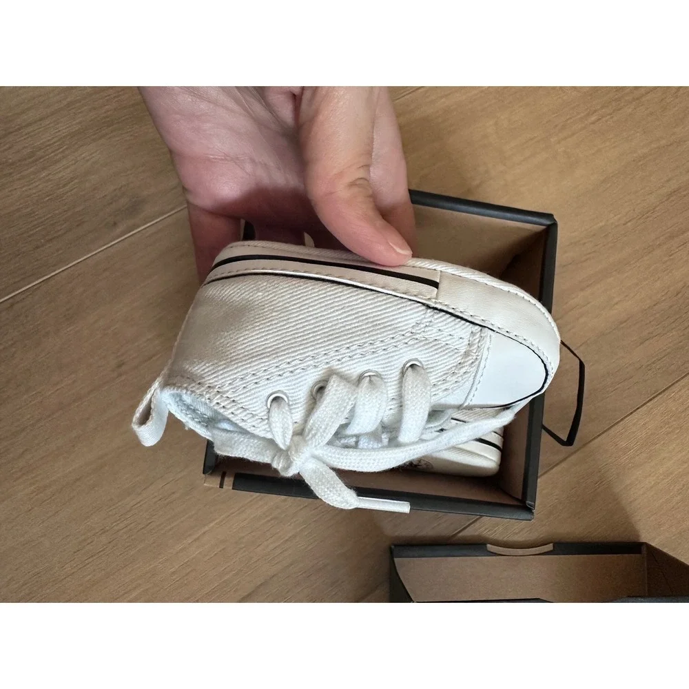 Converse Chuck Taylor All Star First Star White Canvas Crib Shoes Size 2 88877